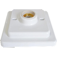 Plafon Soquete Porcelana Quadrado Branco