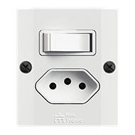 Mectronic Conjunto Sobrepor Interruptor Simples + Tomada 2P+T 10A/250V 39114