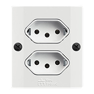 Mectronic Conjunto Sobrepor 2 Tomadas 2P+T NBR 14136 10A/250V 39146