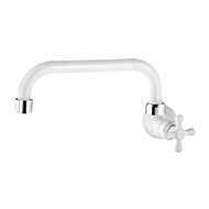 Torneira de Parede Bica Horizontal P/ Cozinha Marujá Branca