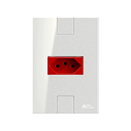 Mectronic Click CJ 1 Tomada 2P+T 20A  250V Vermelho Horizontal  BR   49105