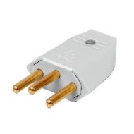 Pino macho chato 2P+T  1048  20A  cinza