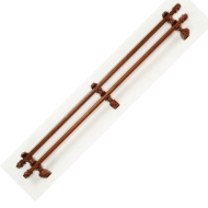 Varão Porta Cortina Duplo 2,00M x 19mm Cerejeira