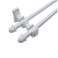 Varão Porta Cortina Duplo 2,50M x 19mm Branco