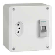 Mectronic Caixa Sobrepor C/ Disj. 25A + Tom. 2P+T 20A BR 89113