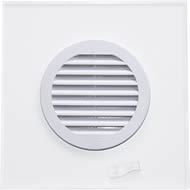 Grade Ventilação Redonda 150 Branca P/ Vidro C/ Tela  GR152