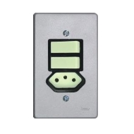 Interruptor 02 seções simples c/ tom.  2P + T 20 Amp.    1382/11   PB