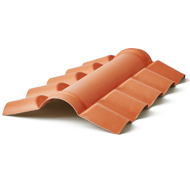 Telha cumeeira central PVC cor cerâmica L56 x C86cm     