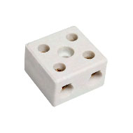 Conector de Porcelana 2 Polos  10MM - 25A 